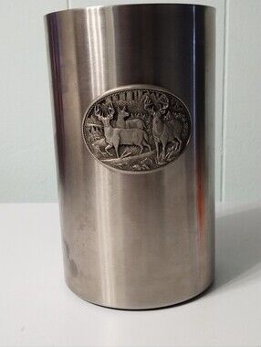 Brushed Stainless Steel Deer Embossed Wine Cooler Or Chiller